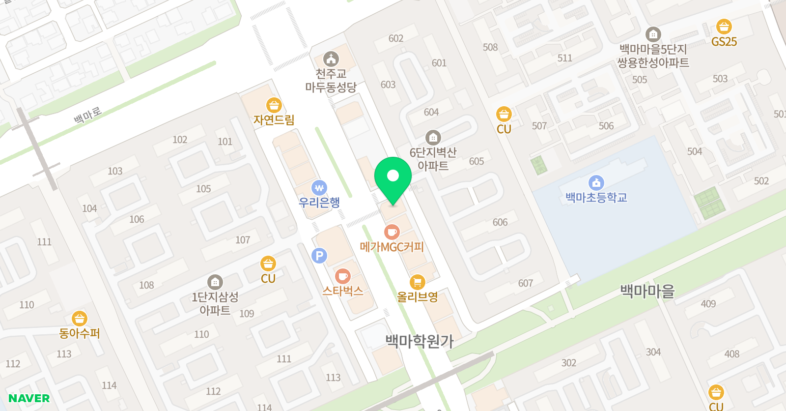 코아 수학2관학원 위치