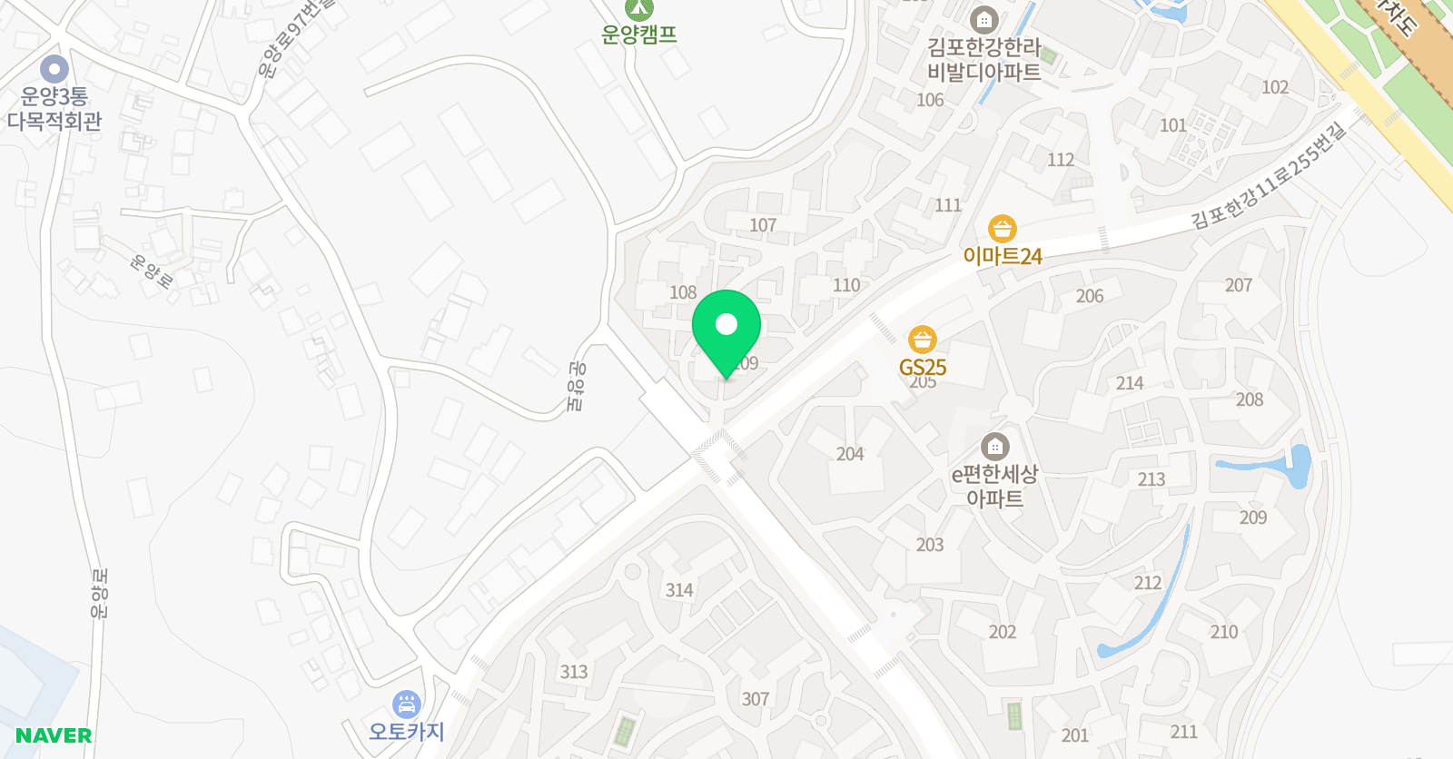 운양연세 공부방 위치