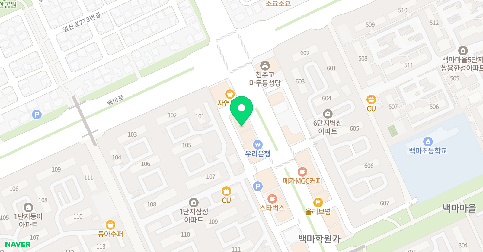 토커스 어학원 백마본원 위치