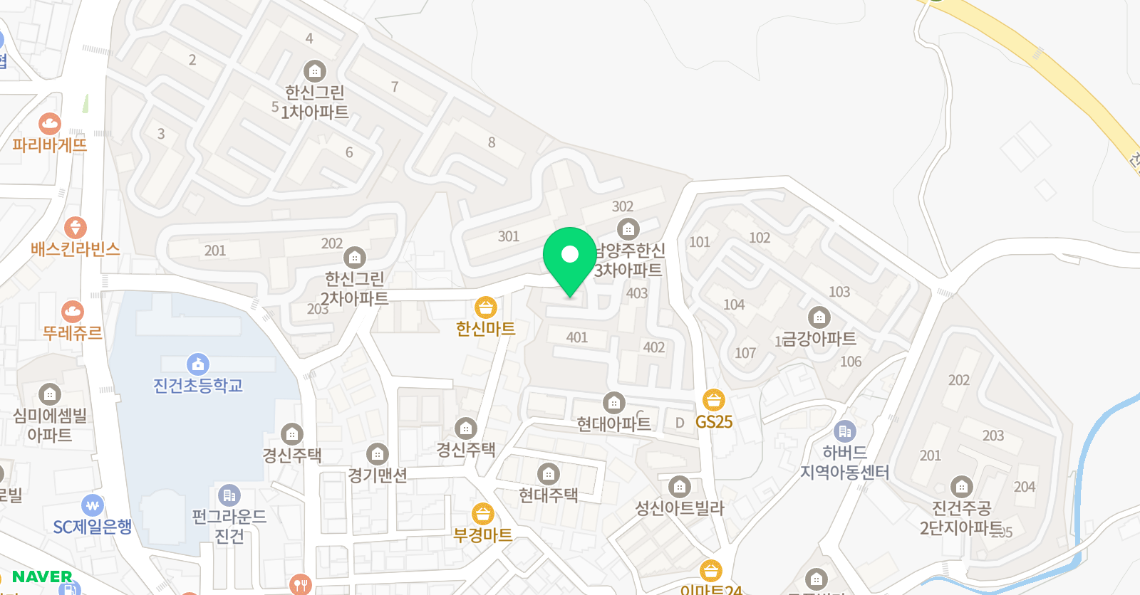 스마트해법수학 남양주진건한신4차점 위치