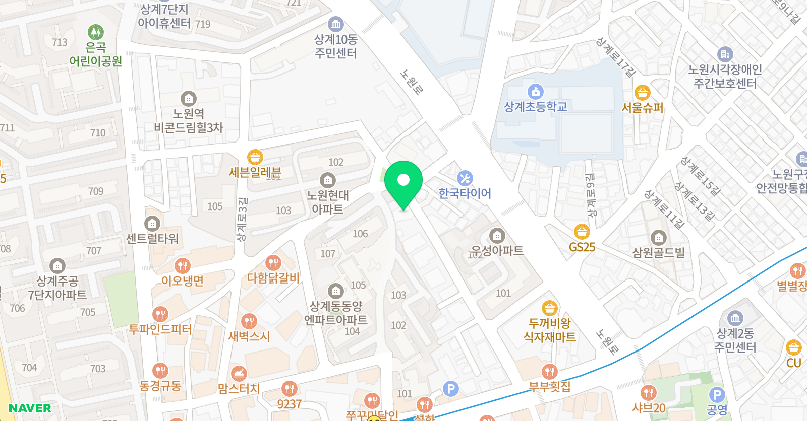 엔와이댄스 노원점 위치
