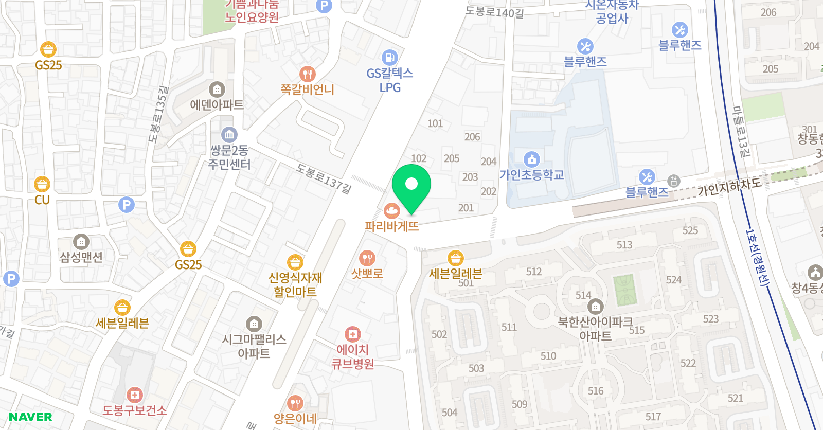 와이앤씨스포츠 위치
