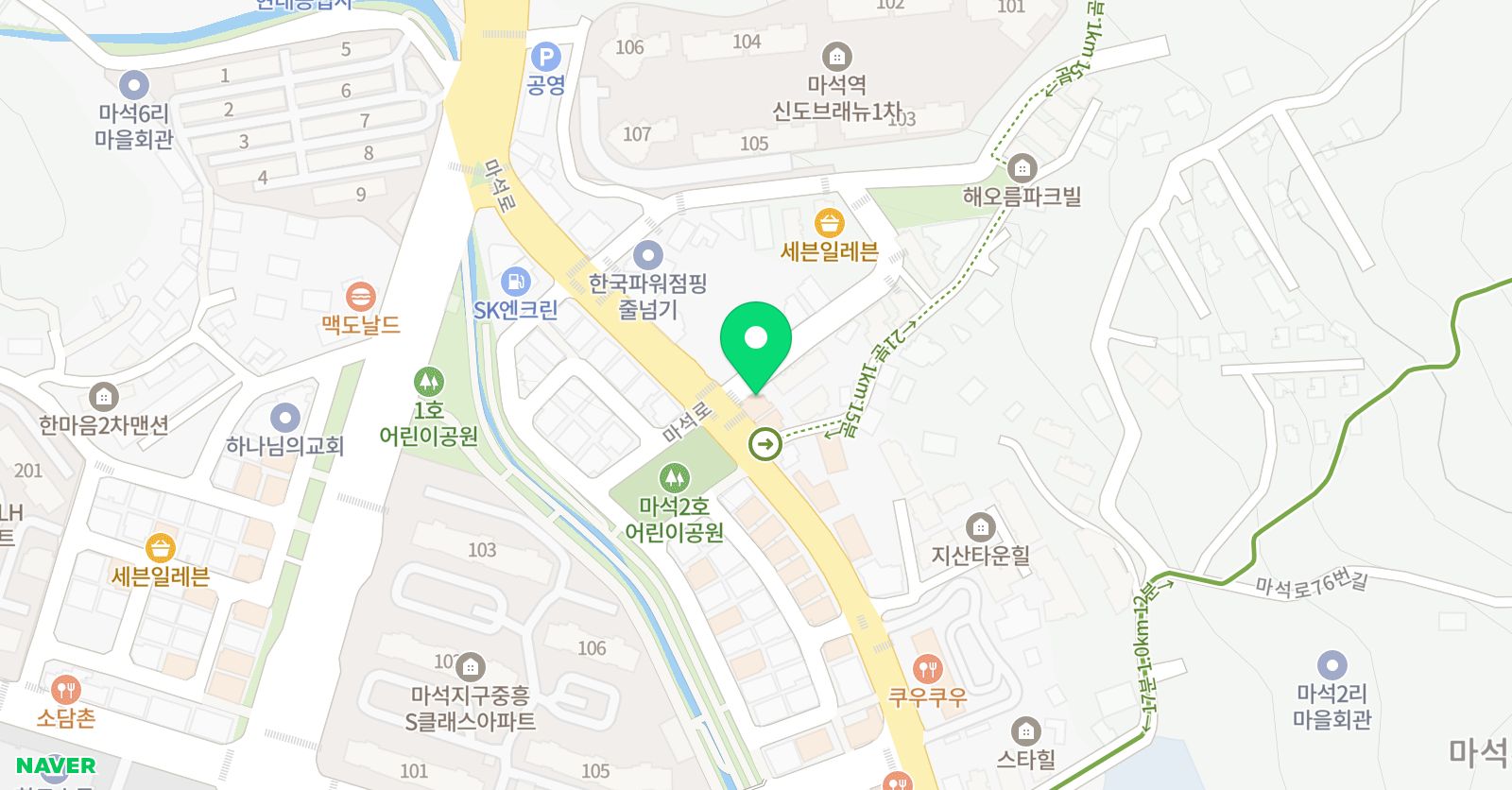 마석백탑입시 학원 위치