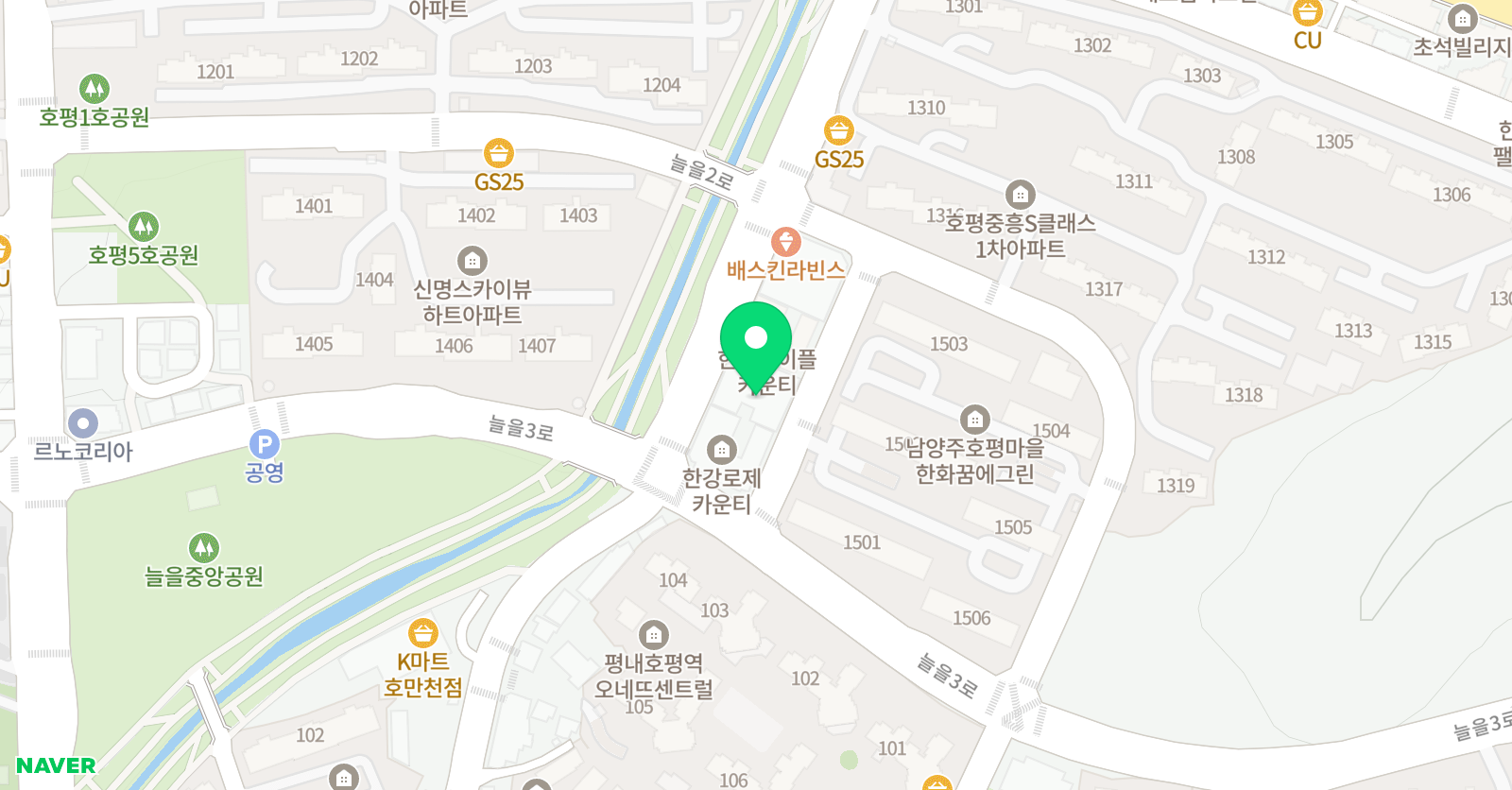 영어종결 센터호평학원 위치