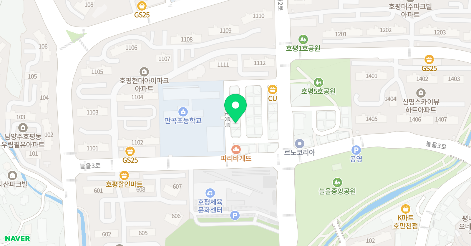 아이사랑 판곡 태권도 위치