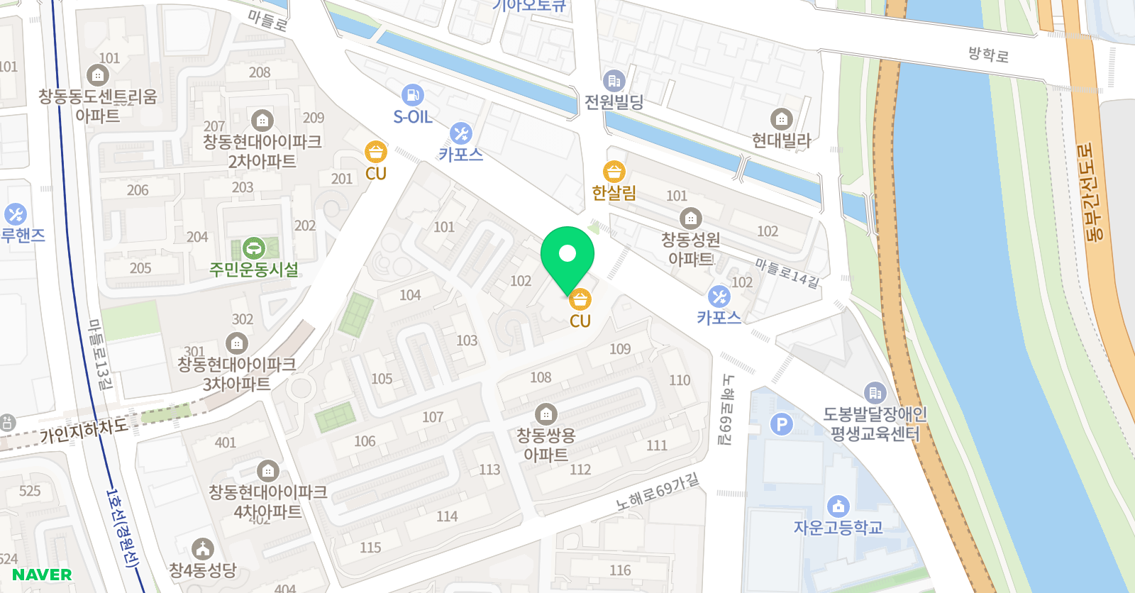 스마트 해법 수학학원 창동더원 위치