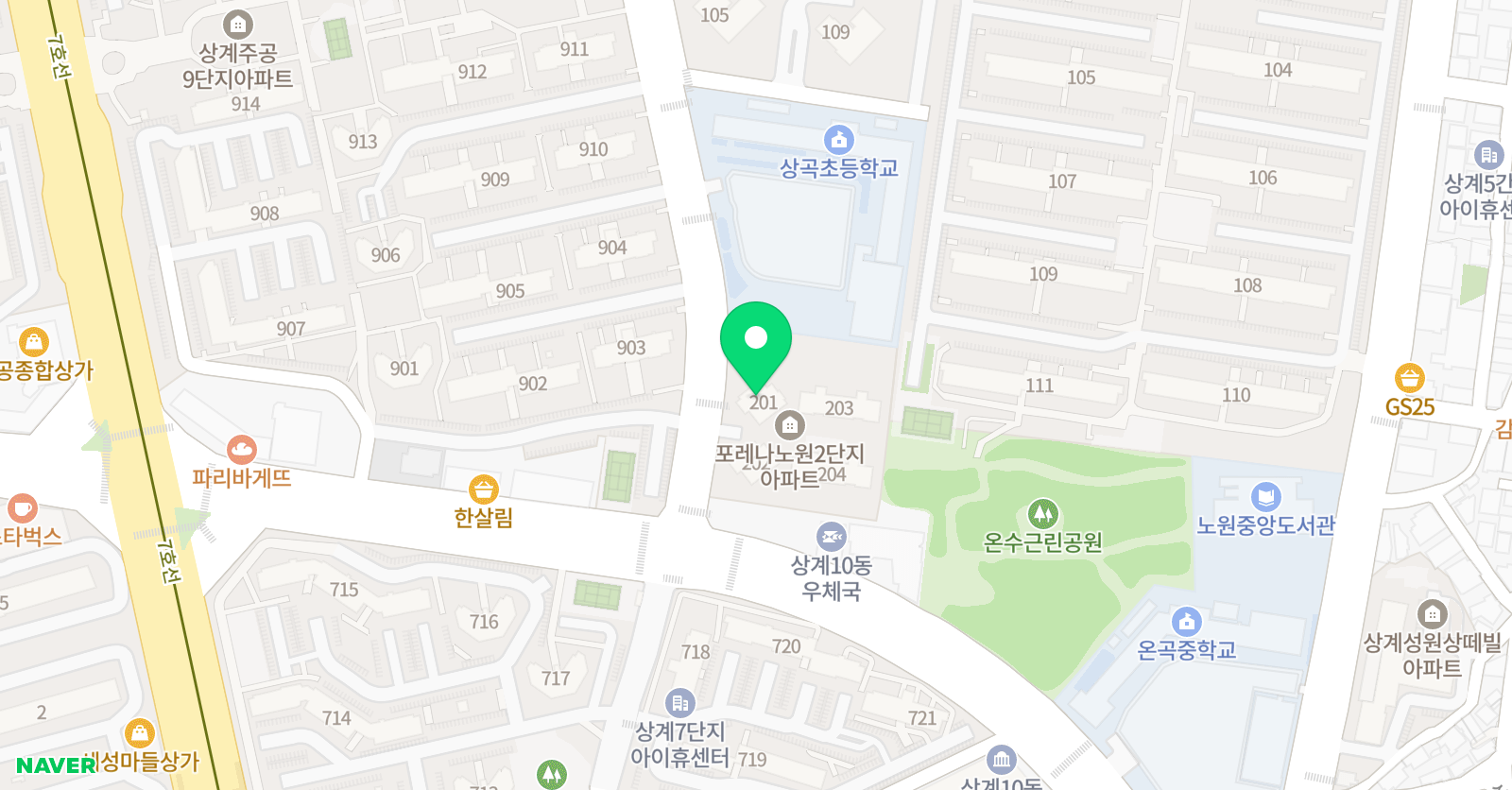 기탄사고력교실 포레나노원점 위치