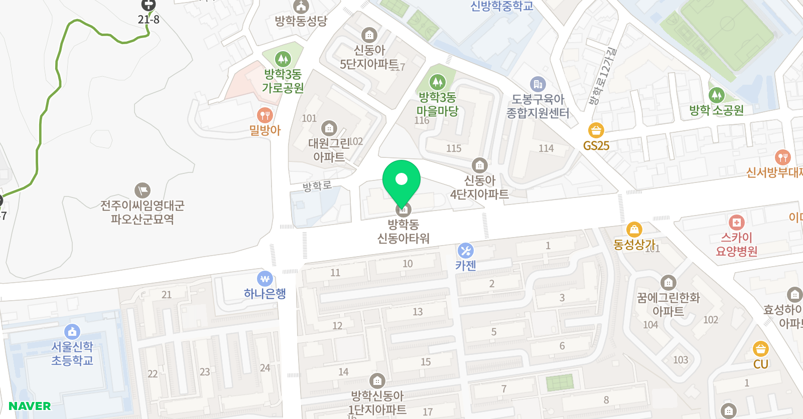 BK 영어공작소 학원 위치