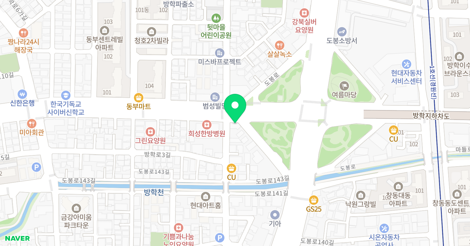 하늘뮤직 음악학원 위치