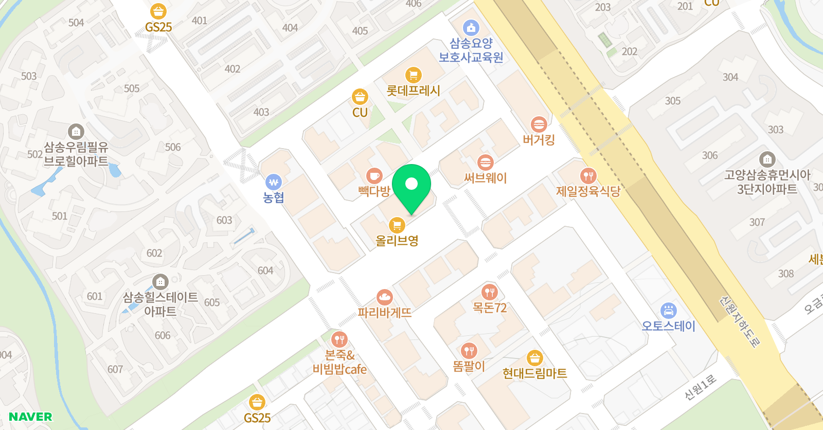 생각하는황소 삼송점 위치