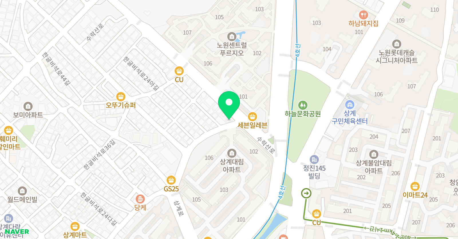 스마트해법 수학 The채움학원 위치