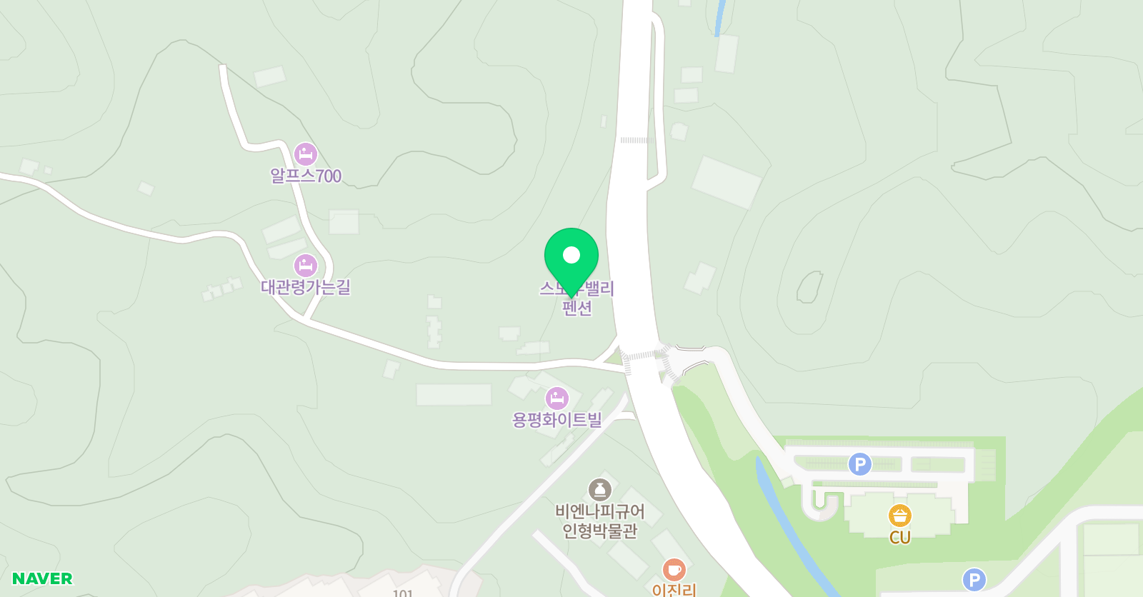 알펜시아 스키강습 비버네 위치