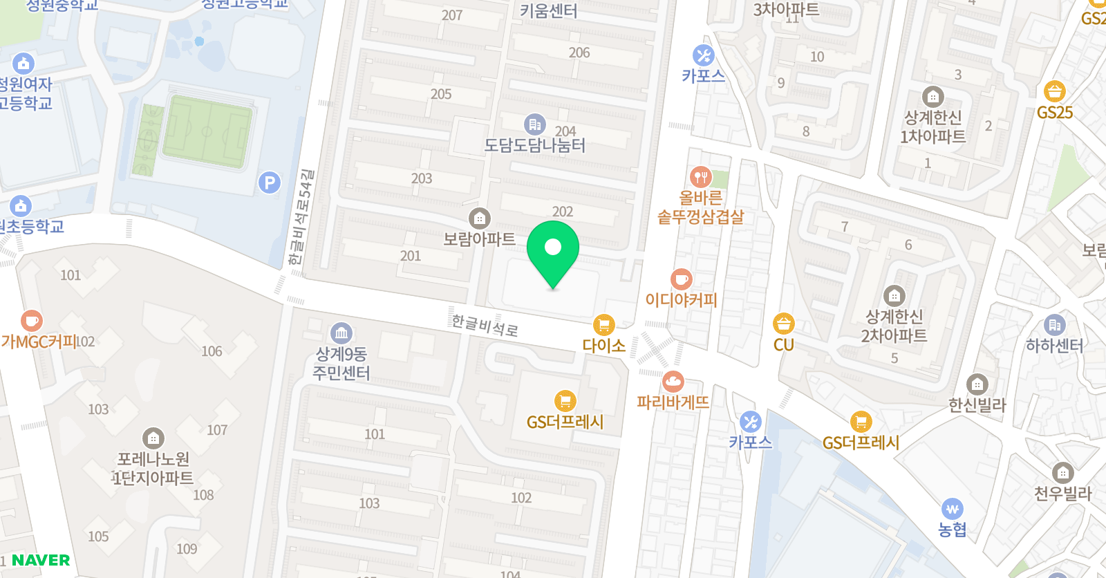 스마트해법 수학 노원상계보람1호점 위치