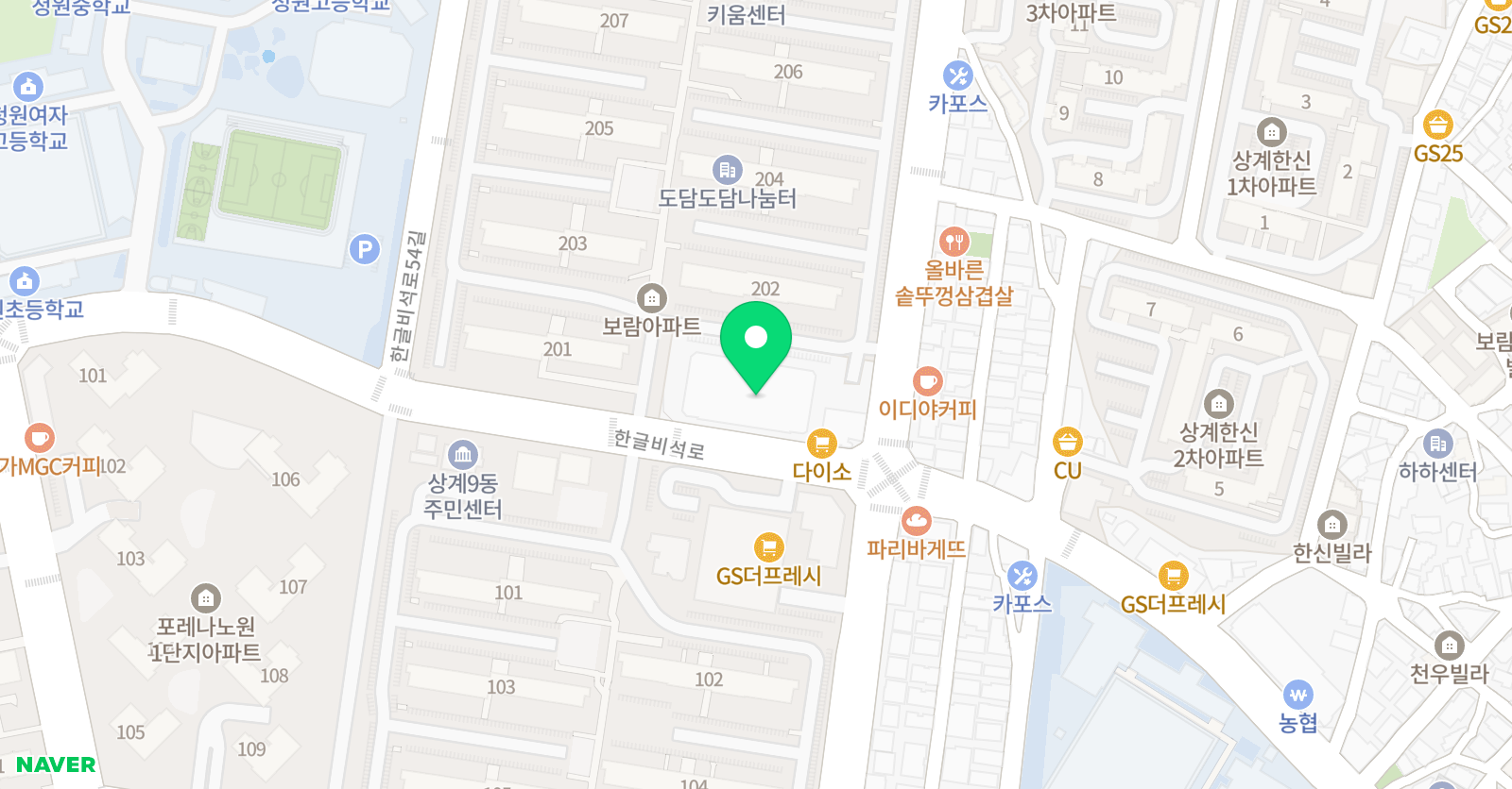 씽크빅 학습센터 상계학원 위치