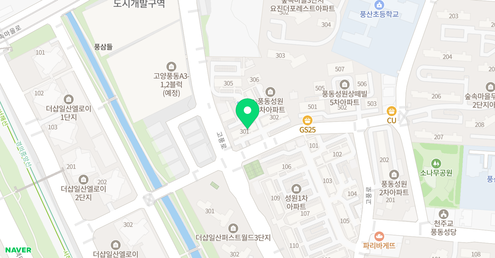 풍동 메이플 영어 위치