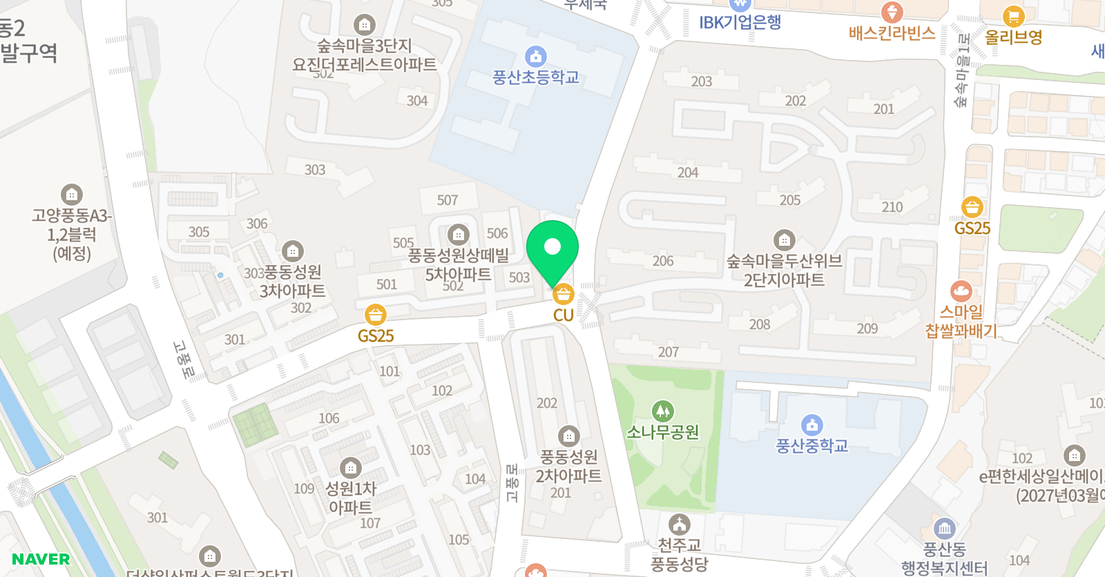 대교하이캠퍼스 풍산학원 위치