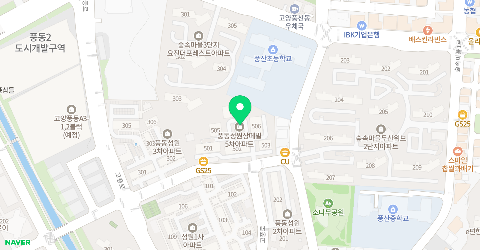 딱풀리는 수학 풍동성원1,2단지 수학교습소 위치