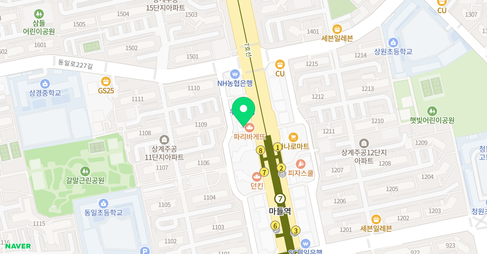 책나무 상계마들최쌤독서논술학원 위치