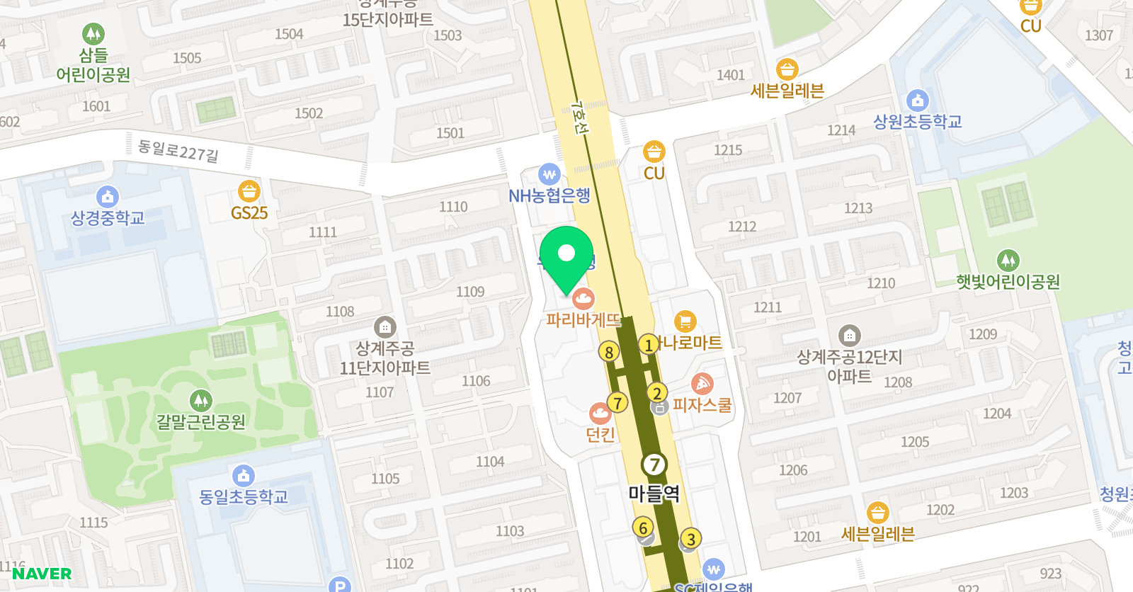 자라다남아 미술학원 노원상계원 위치
