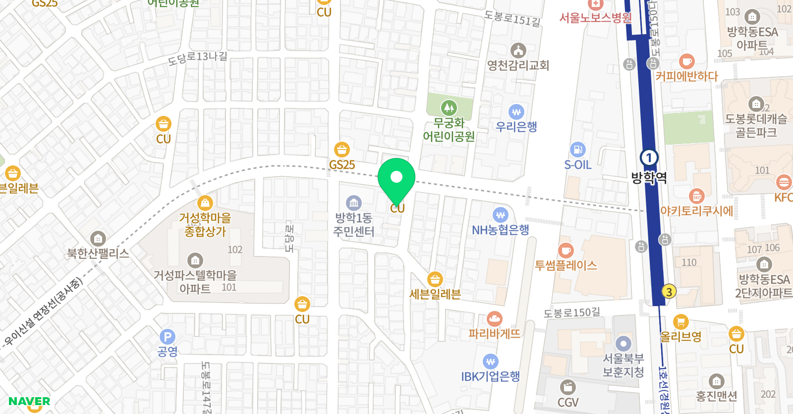 새솔 학원 도봉관 위치