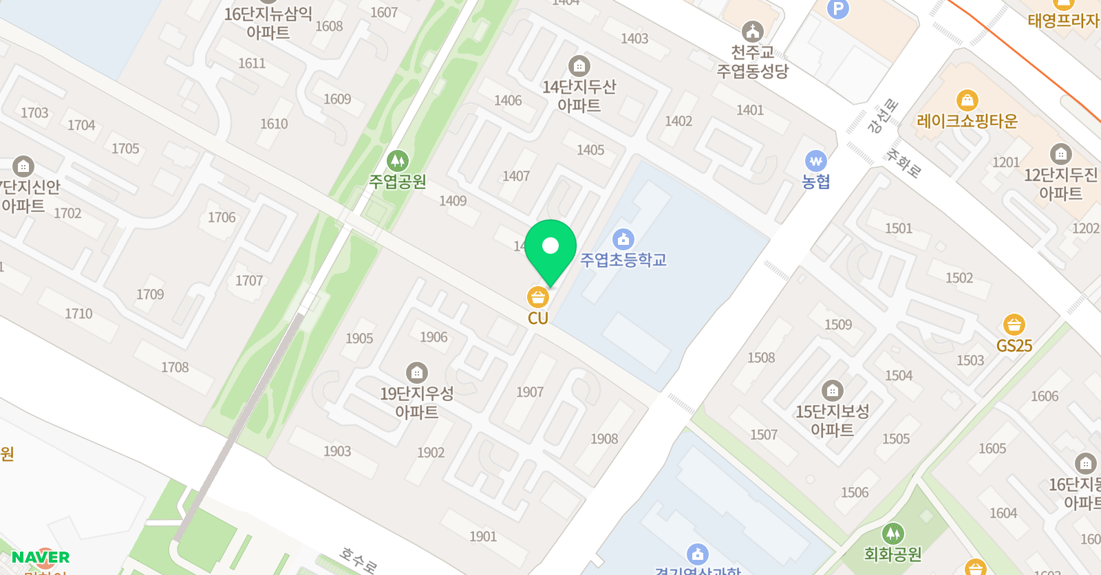 크리아트 일산주엽원 위치