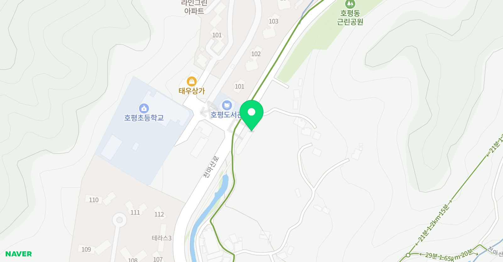 어린음악대 음악학원 호평원 위치