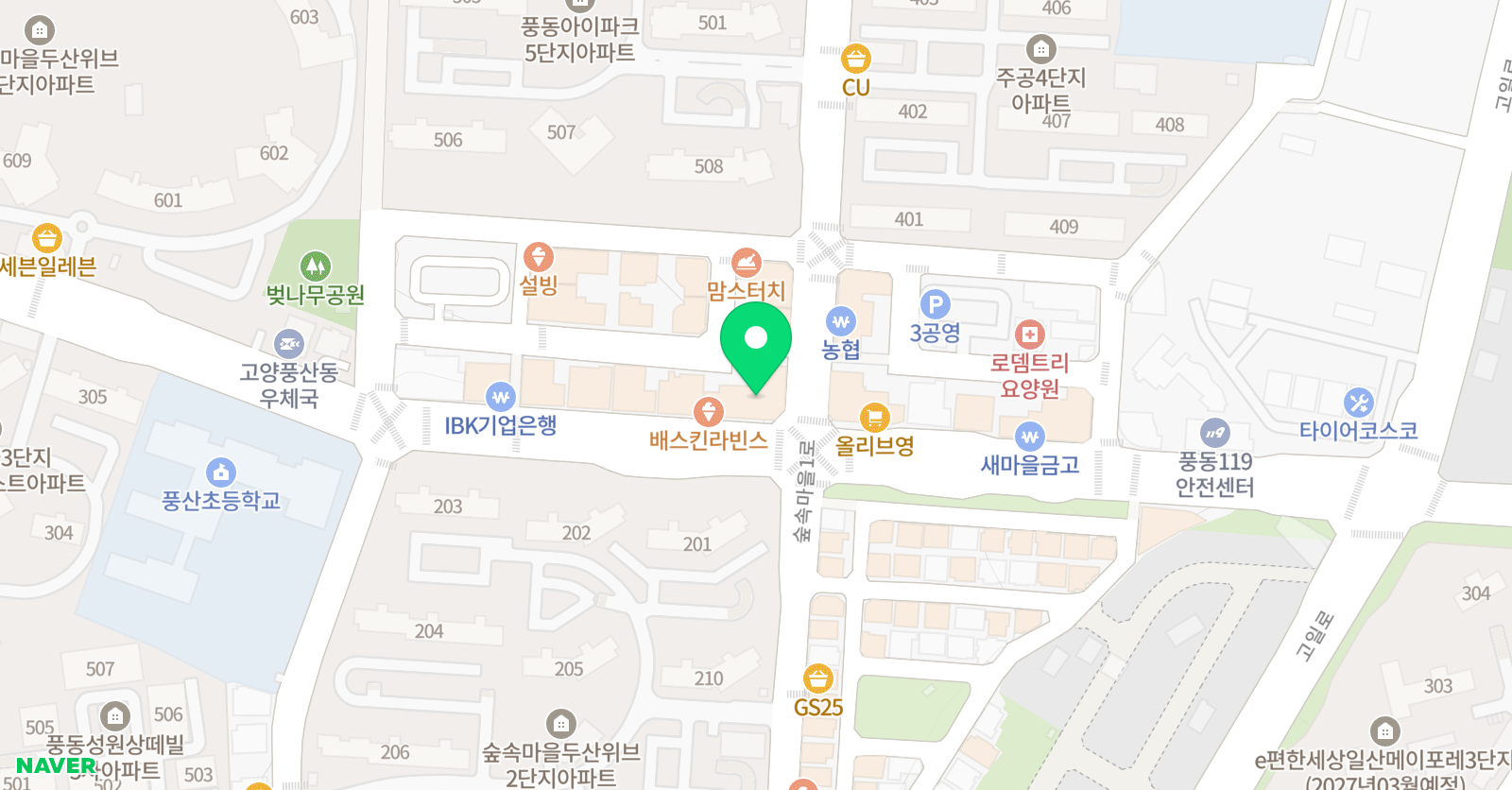 풍동더매쓰 수학학원 위치