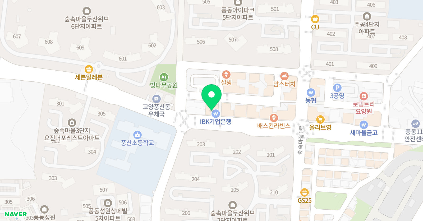 송 수학 풍동학원 위치