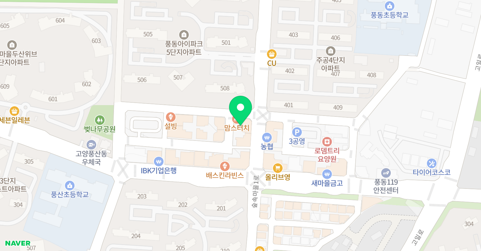 밤짐 복싱 일산풍동점 위치
