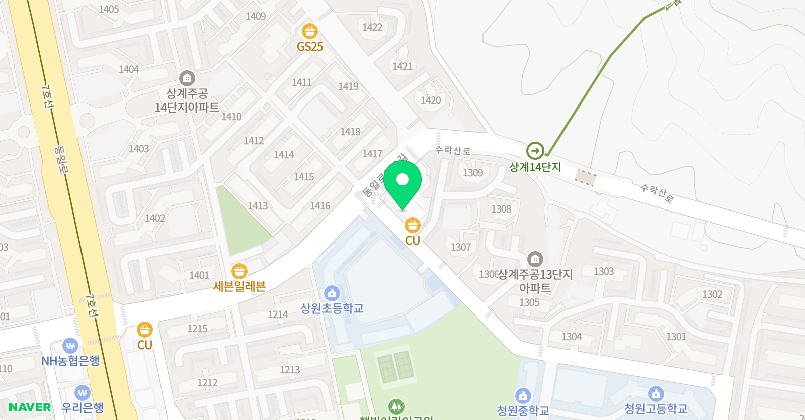 빨간펜 수학의달인 학원 상계상원초점 위치