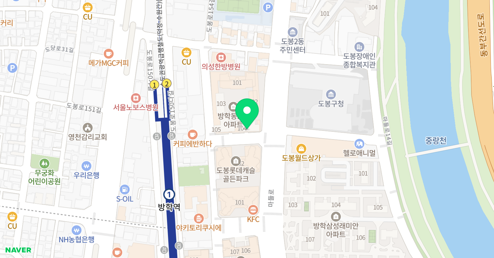 워너비 영어학원 위치