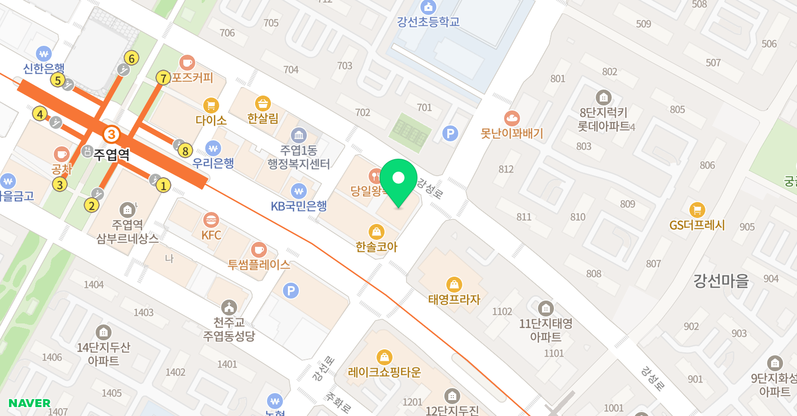 눈높이러닝센터 강선학원 위치