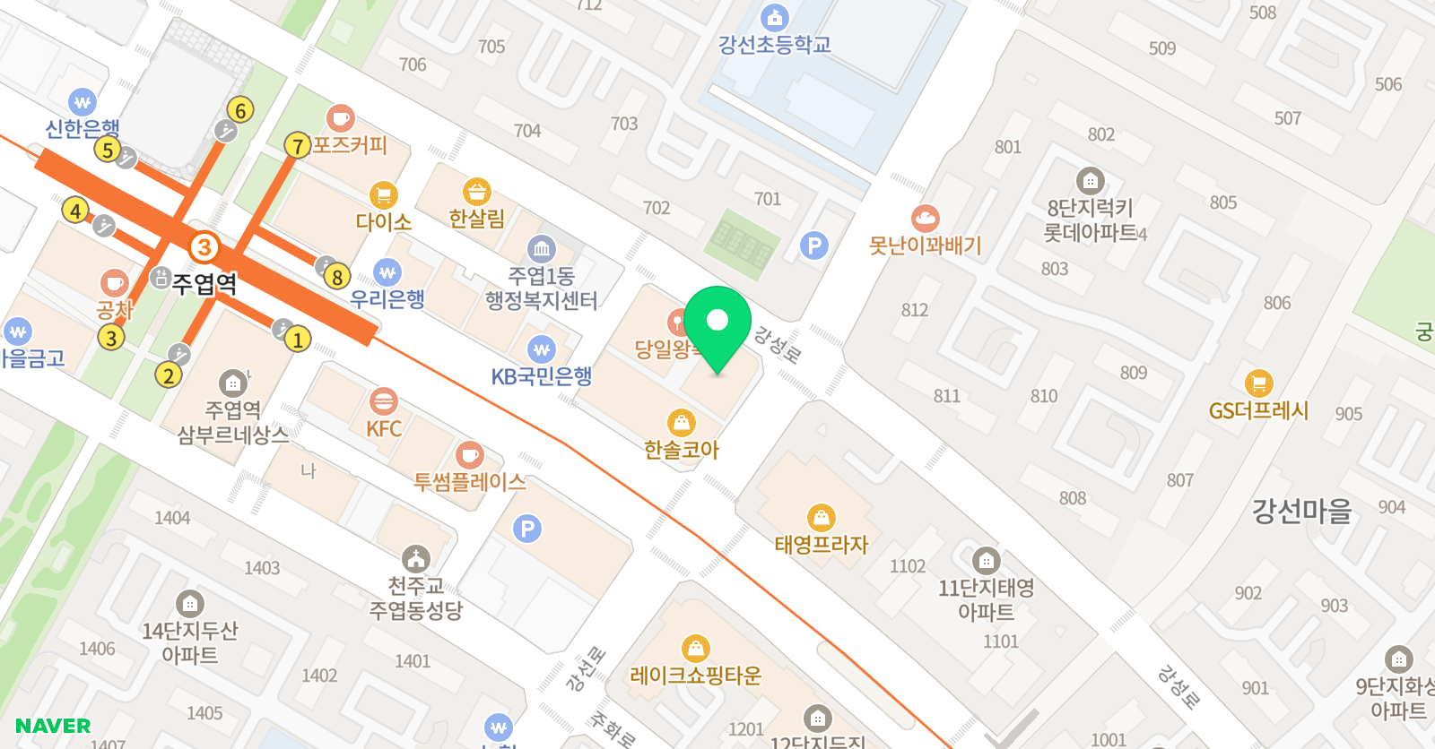 책통클럽 주엽프리미엄관 위치