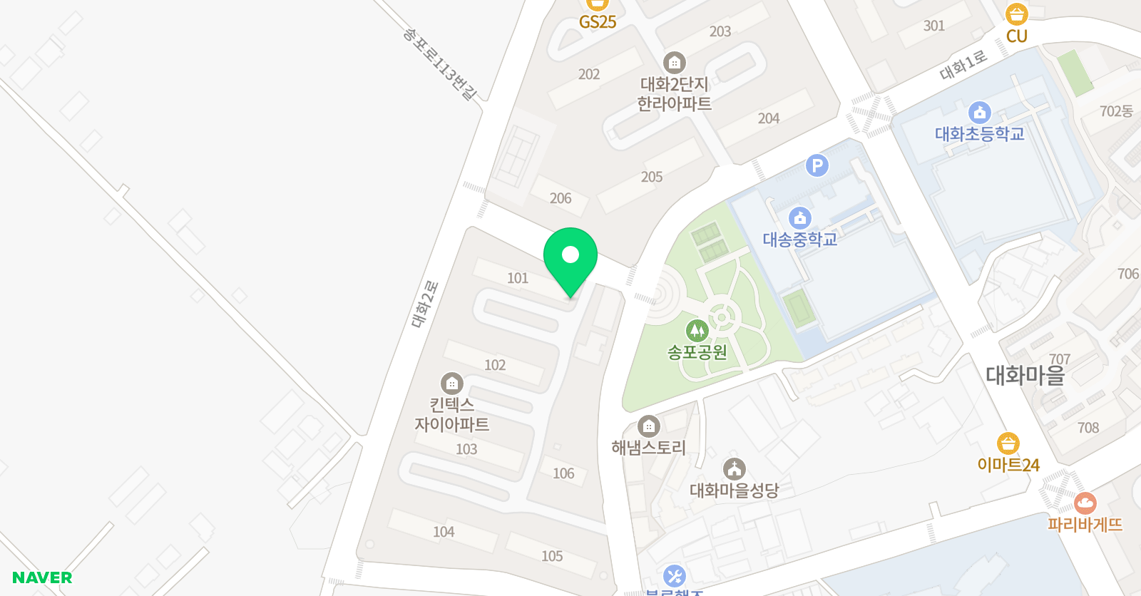 소리나무 피아노 학원 위치