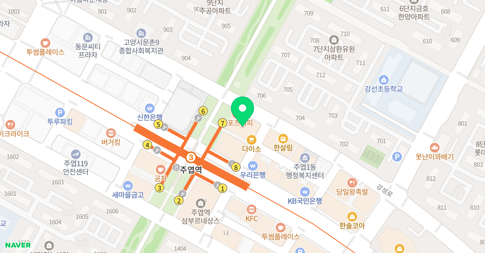 에이프릴 어학원 일산주엽캠퍼스 위치