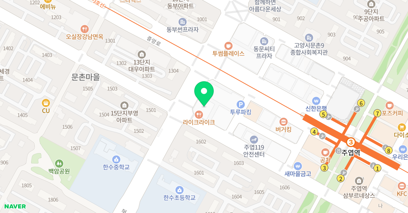 키즈엔리딩잇츠영어학원 일산주엽점 위치