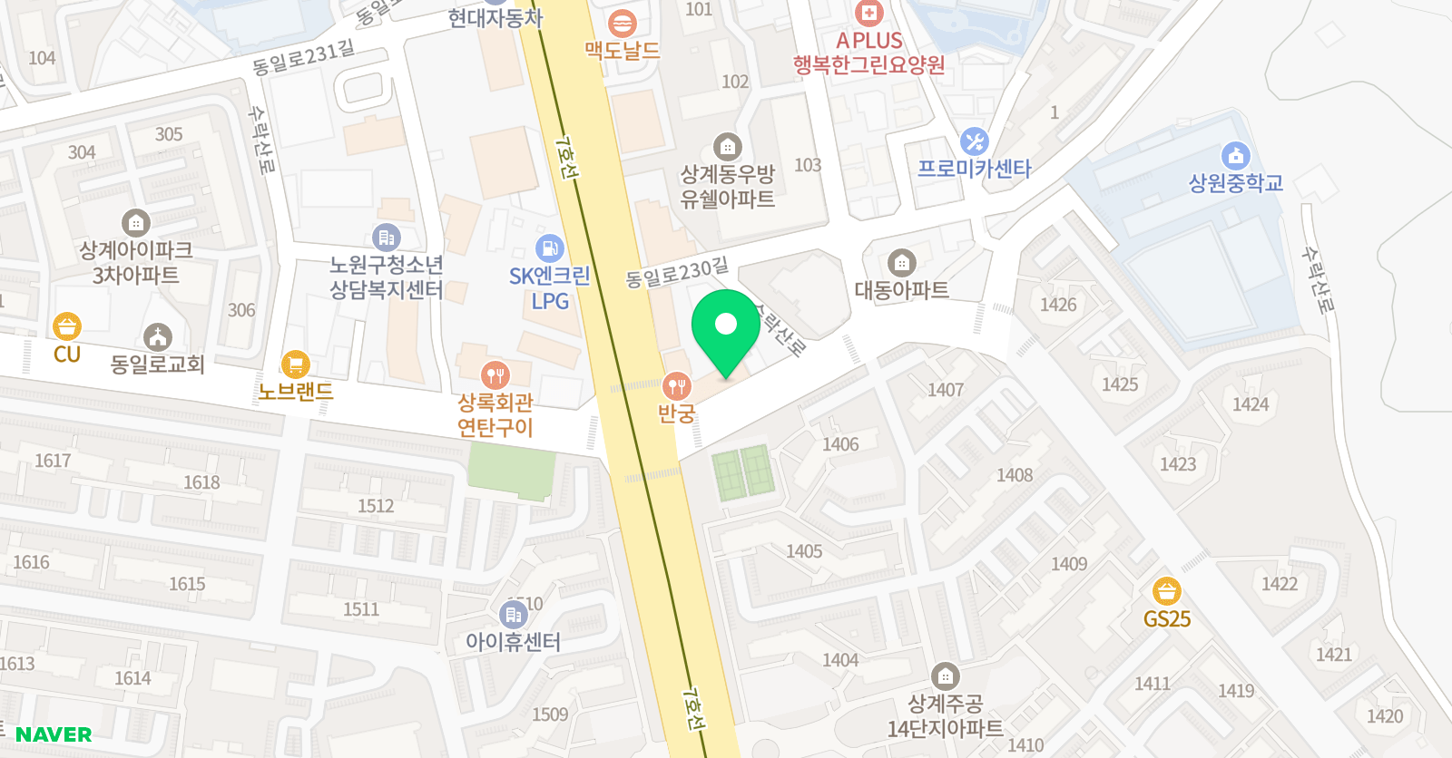 다원 축구클럽 상계점&방학점 위치