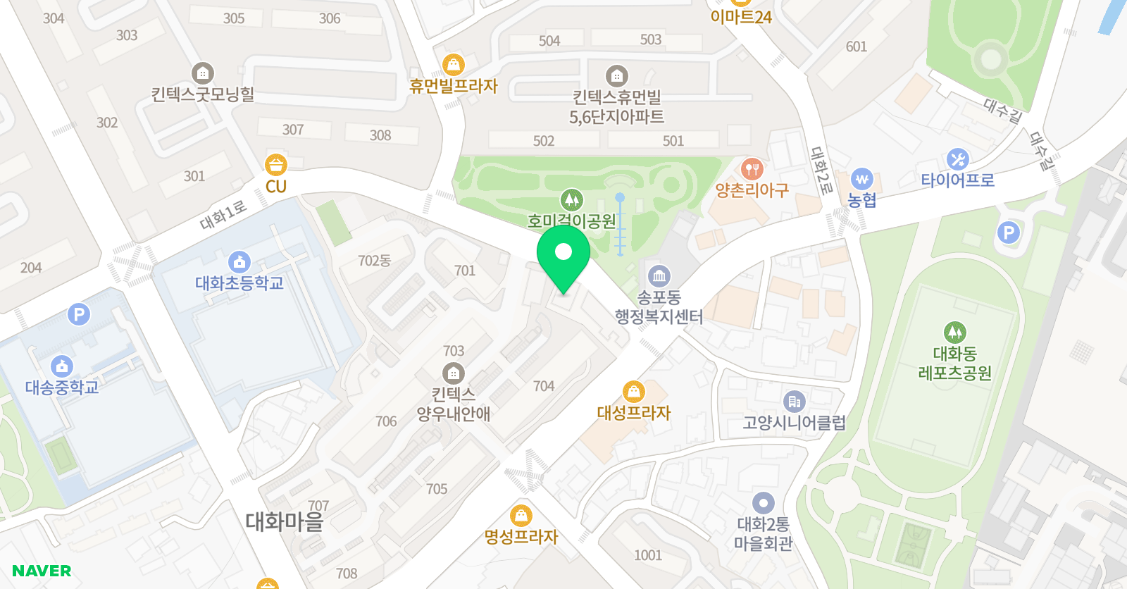 지앤비 영어전문학원 대화지앤비학원 위치