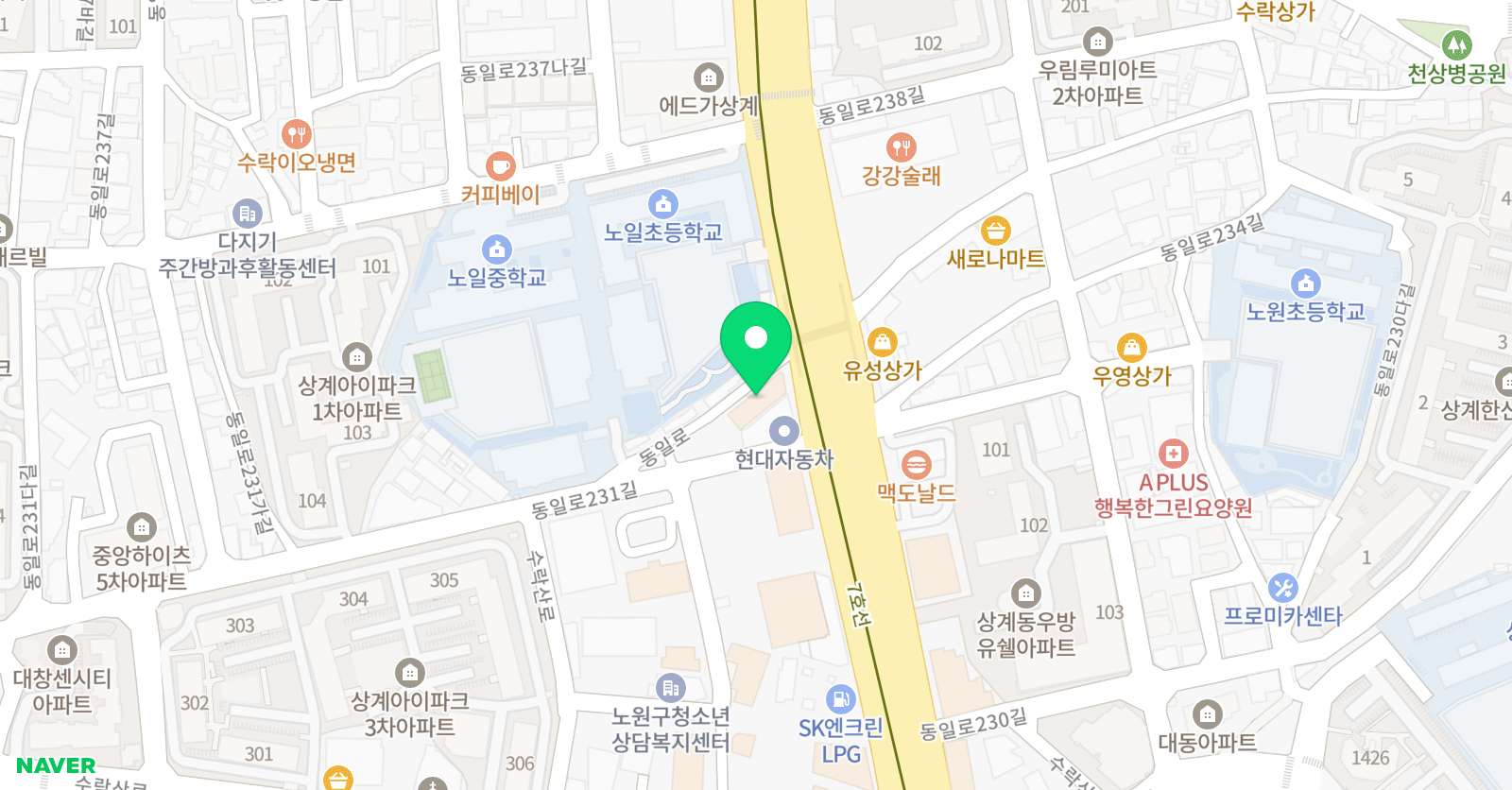 홍수학 영어학원 상계 2캠퍼스 위치