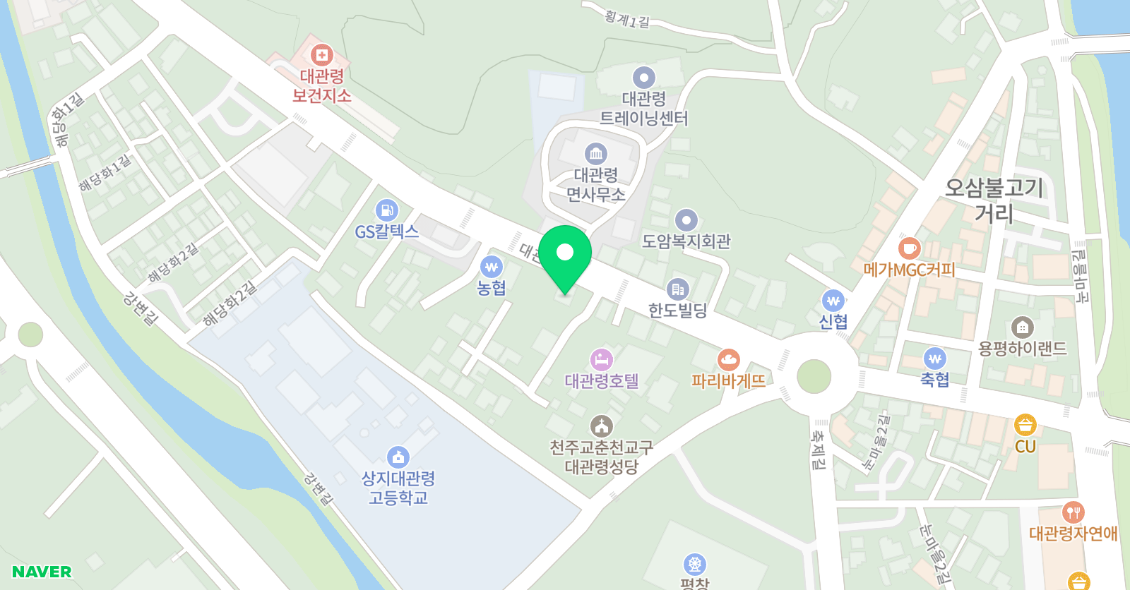 한국체대 태권도 대관령 위치