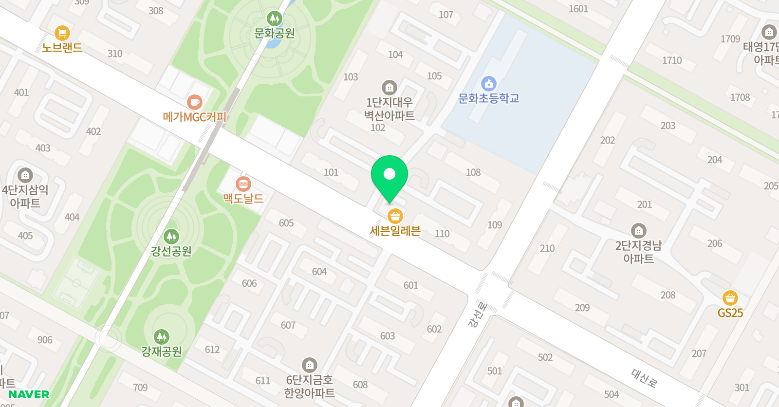 용인대 YTA 태권도 위치
