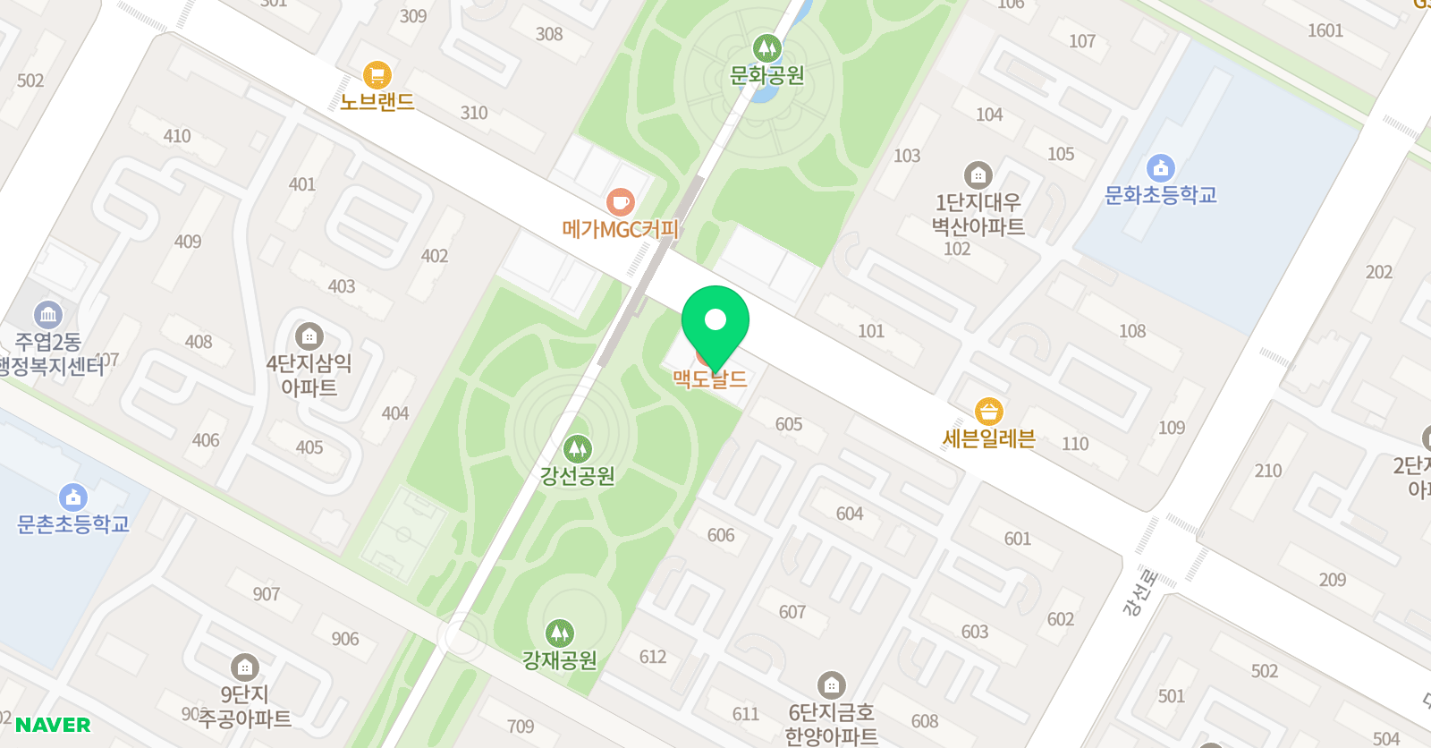 베로키오 미술아카데미 & 영재들의미술상자 강선교육원 위치