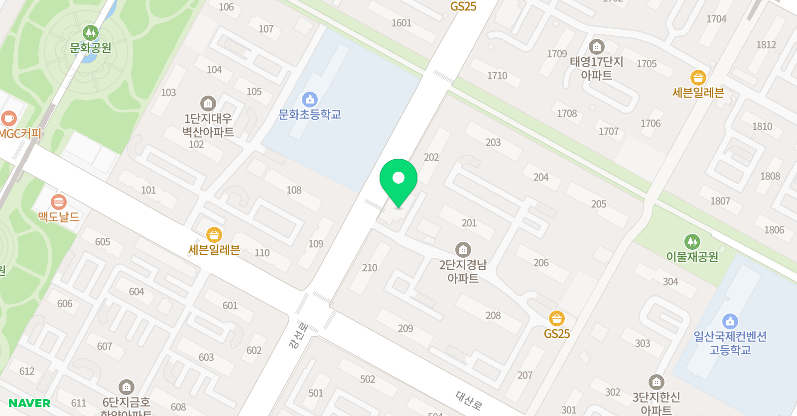 해법수학 강선2단지 수학교습소 위치