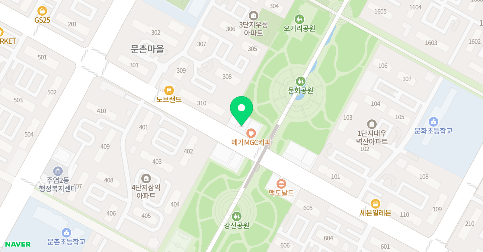 용인대 상록 태권도장 위치