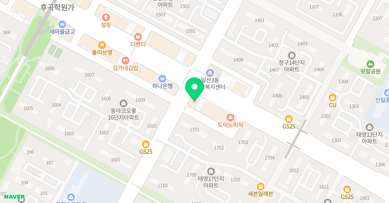 퍼스널 수학 일산본관 위치