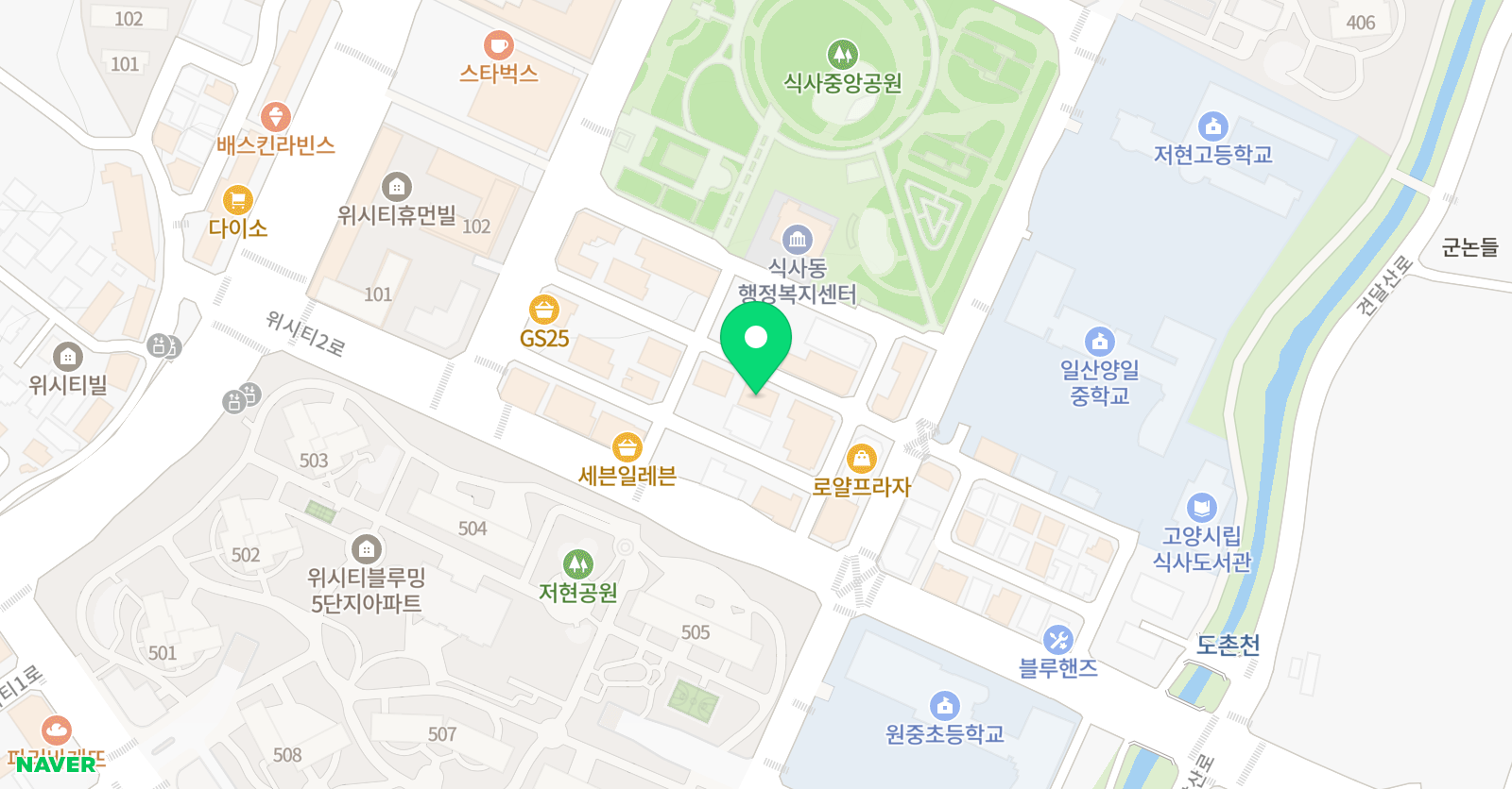 아트포레스트미술학원 일산식사본원 위치