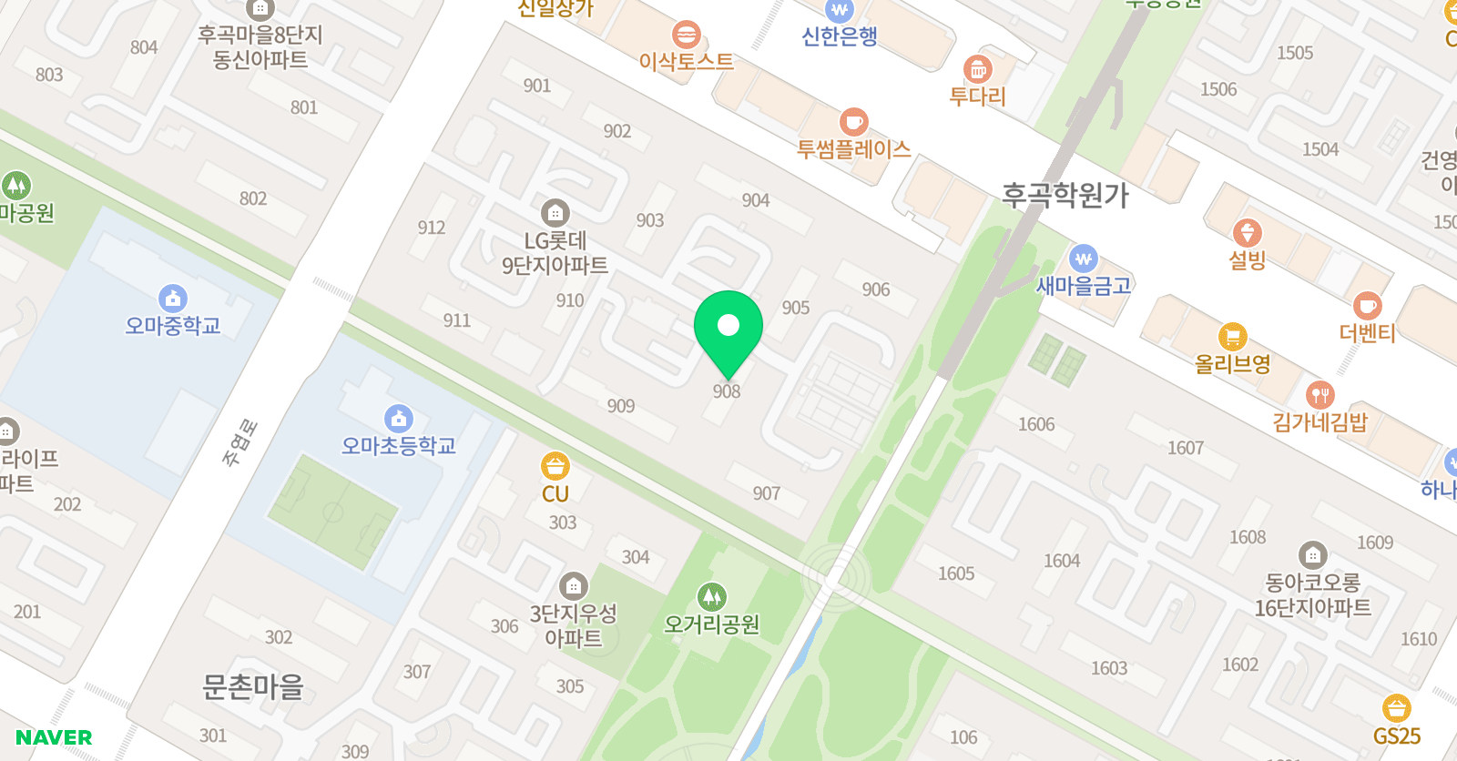빨간펜 수학의달인 후곡9단지점 위치