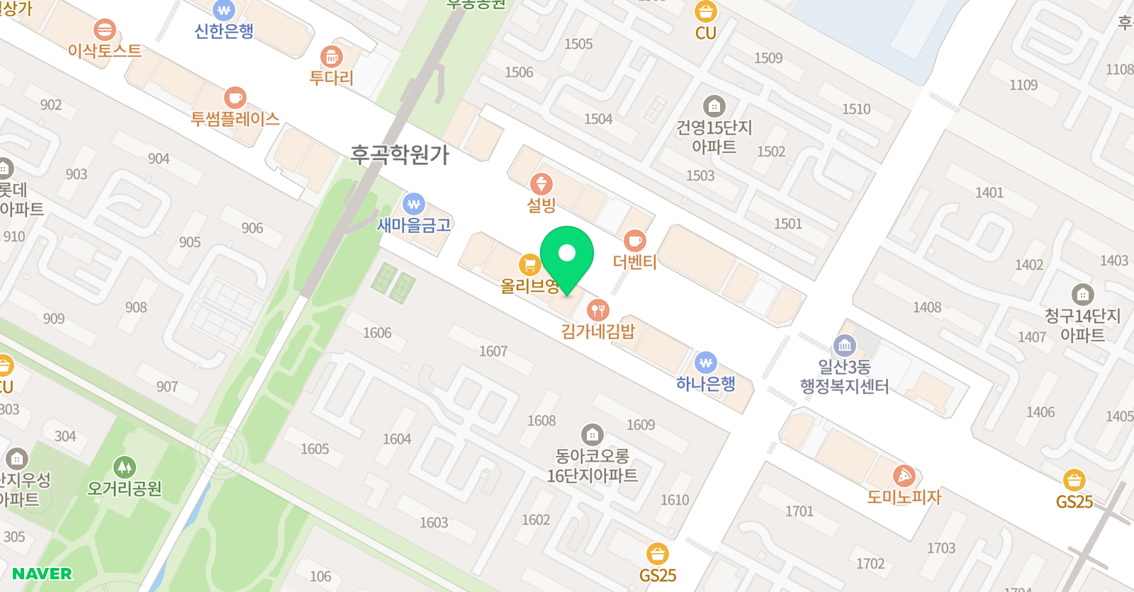 수학의기적2357 학원 위치