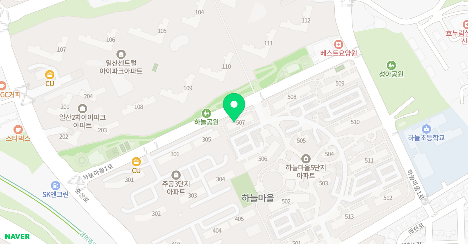 홈런스마트 학습센터 하늘마을공부방 위치