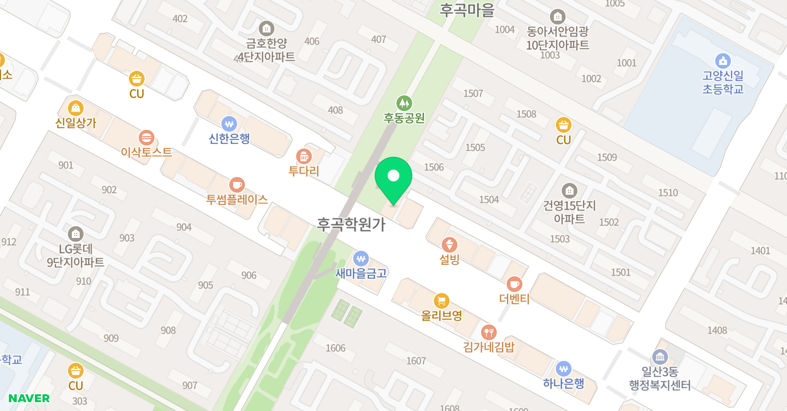 파블로주니어트레이닝 후곡센터 위치